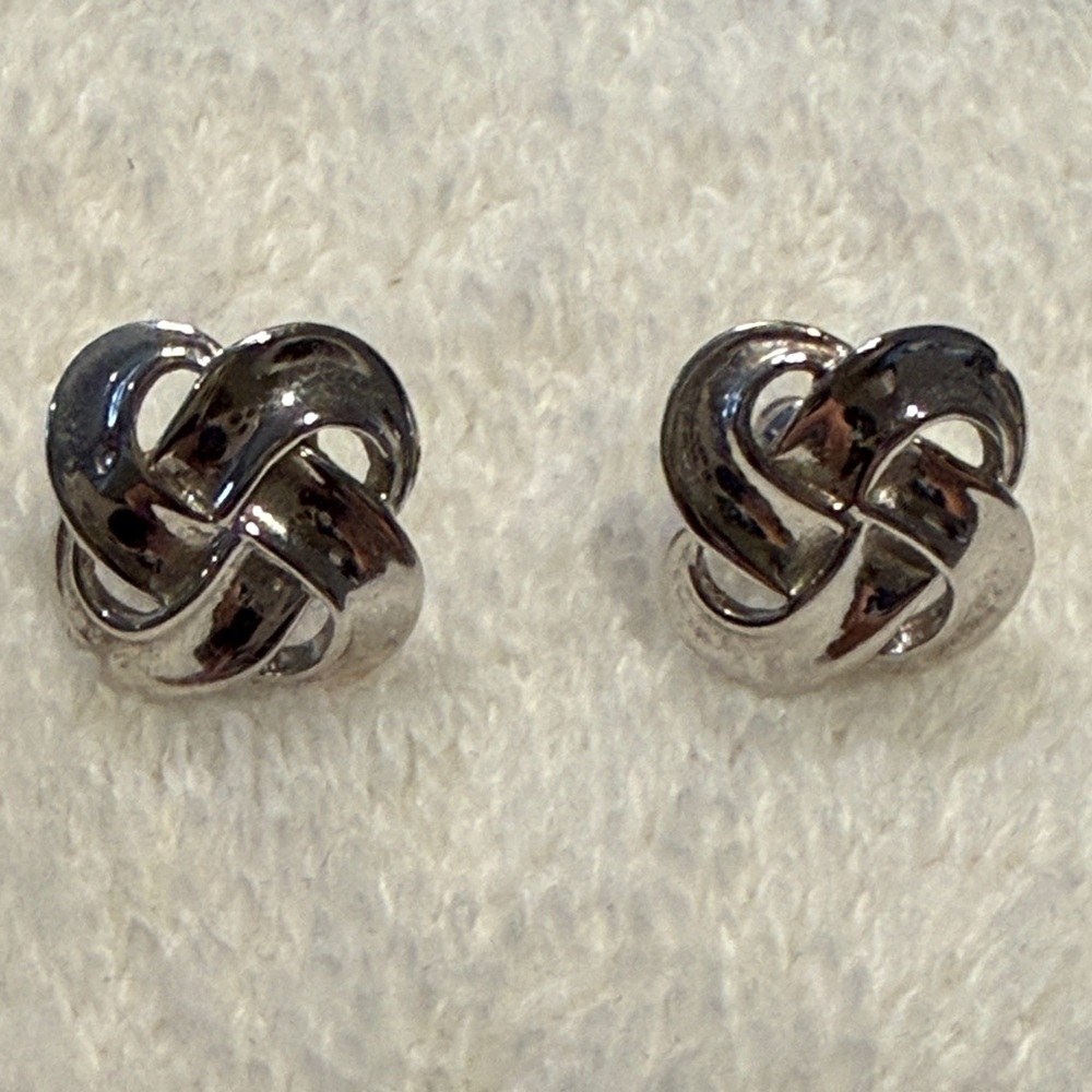 Elegant Silver Knot Earrings